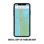 smartphone with snapshot of Boca Grande kayak launch map on the display