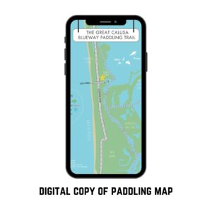 smartphone with snapshot of Boca Grande kayak launch map on the display